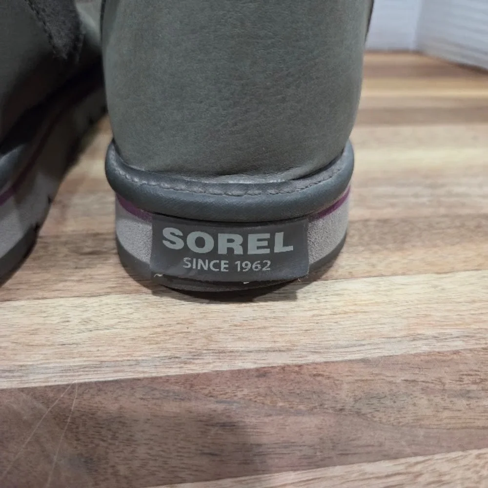 Sorel Newbie Tall Boots Womens 11 Quarry Grey Suede Quilted Fleece Winter NL2075